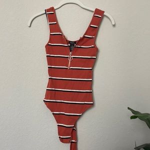 Stripped 90s style body suit